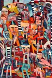 Debra Olenski, Angels and Demons, 2001, oil on canvas