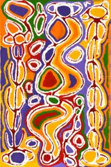 Judy Watson Napangardi, Mina Mina (Woman's Story), acrylic on canvas