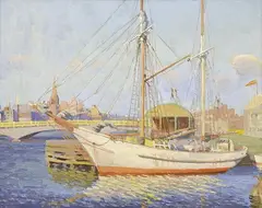 Carlyle Jackson, Masts and Spires, 1939, oil on canvas