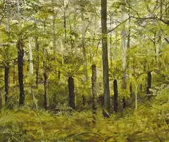 Rainforest by Ray Crooke, 1958, oil on board, sold Sep 2013