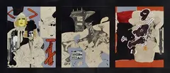Gareth Laurence Sansom, Tough, circa 1975/1976, mixed media and collage (triptych)