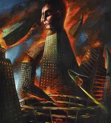 James Davis, Looking South of the Zoo, 1991-1992, oil on canvas