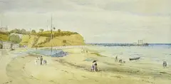 Albert Charles Cooke, Sorrento Foreshore and Pier P.S. Golden Crown Berthed, 1887, watercolour