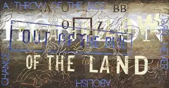 Imants Tillers, Out of the Blue II, mixed media on 12 canvas board panels