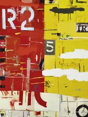 Michael Jeffrey, Fringe Dwellers, 2010, acrylic paint skins and enamel on canvas