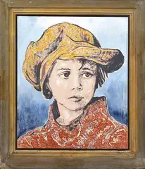 David Bromley, Floppy Hat Boy, oil and acrylic on canvas