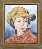 David Bromley, Floppy Hat Boy, oil and acrylic on canvas