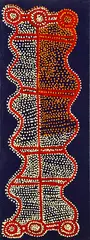 Ngapa Jkurrpu (Water Dreaming) by Shorty Robertson Jangala, 2006, acrylic on linen, sold Oct 2013