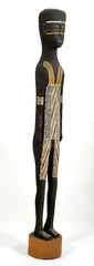 John Baya, Spirit Figure Murayana, carved wood and painted designs in natural pigments