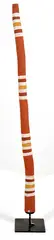 Micky Dorrng, Hollow Log Coffin, striped decorations in natural earth pigments