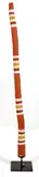 Micky Dorrng, Hollow Log Coffin, striped decorations in natural earth pigments