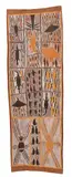 Munggurrawuy Yunupingu, Marndiella (Sacred Dances), 1959, natural earth pigments on bark