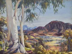 Albert Namatjira, Ghost Gums, watercolour