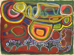 Stumpy Brown, Yirrawirli, 1991, acrylic on arches paper