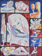 Charles Blackman, Through the Looking Glass, screenprint 61/80
