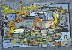 Marché à Tibériade by Marcel Janco, 1944, lithograph 36/100, sold Aug 2013