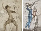 Raul Anguiano Valadez, Two etchings:, etching