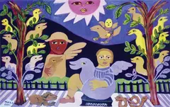 Mirka Mora, Figures In A Park, 2001, limited edition print 85/100