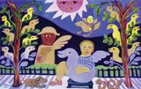 Mirka Mora, Figures In A Park, 2001, limited edition print 85/100
