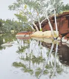 David Rose, Rain at Ellery Creek, Central Australia, 1989, screenprint 74/95