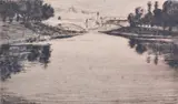 John Shirlow, The Yarra at Anderson Street Bridge, etching 3/40