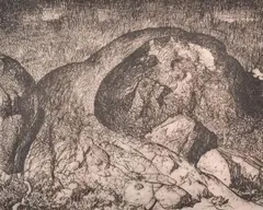 Untitled by Lloyd Rees, 1977, etching 77/90, sold May 2013