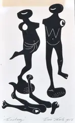 Ecstasy by Eric Anchor Thake, 1956, linocut, sold May 2013