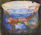 Graham Fransella, Man in Bowl, 1996, etching 30/35