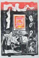 Juan Davila, Grafting, 1989, screenprint H.C. 1/11