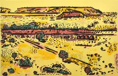 Jeff Makin, Tibooburra Gold, 1989, screenprint A/P