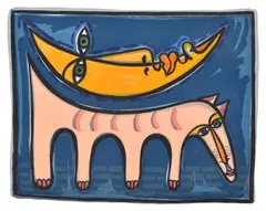 Deborah Halpern, The Dog and the Moon II, 1996, screenprint 64/65