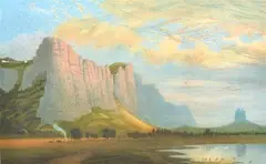 Mount Arapiles and Mitre Rock by Nicholas Chevalier, chromolithograph, sold May 2013