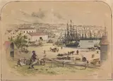 S.T. Gill, Circular Quay, Sydney, 1856, tinted lithograph