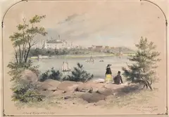 Government House and Fort Macquarie from Outer Domain by S.T. Gill, 1856, tinted lithograph, sold May 2013