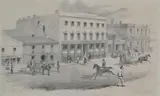 S.T. Gill, Hall of Commerce, Melbourne 1855 (from Sketches in Victoria), lithograph