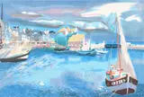 Georges Lambert, Harbour Scene, screenprint 11/250