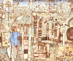 Leon Pericles, Pakumani in the Bush, hand-coloured etching first state 58/99