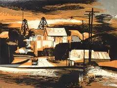 Long Gully Near Bendigo by Kenneth Jack, linocut 24/40, sold Mar 2013