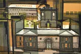 Kenneth Jack, Old Melbourne Buildings no. 6 - The Old Gaol, Franklin Street (Built 1841), linocut 30/60