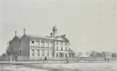 François Cogné, The Hospital, Ballarat West, 1859, lithograph