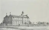 François Cogné, The Hospital, Ballarat West, 1859, lithograph