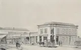 François Cogné, Part of Main Road, Ballarat East, 1859, lithograph