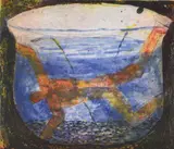 Graham Fransella, Man in Bowl, 1996, etching 27/35