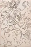 Donald Friend, Musician 3, etching 10/50