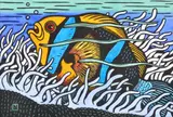 Leslie van der Sluys, Great Barrier Reef: Anemone Fish, 1987, linocut 27/90