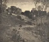 Leonard R. Squirrell, The Harvest Moon, aquatint