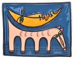 Deborah Halpern, The Dog and the Moon II, 1996, screenprint 10/65