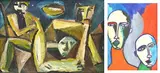 Mark Howson, Running Figure and Face, oil