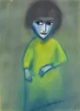 Robert Dickerson, Girl in Yellow, pastel