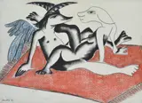 Mirka Mora, Pass Me the Can Lad, There's an End of May, 1973, mixed media on paper
